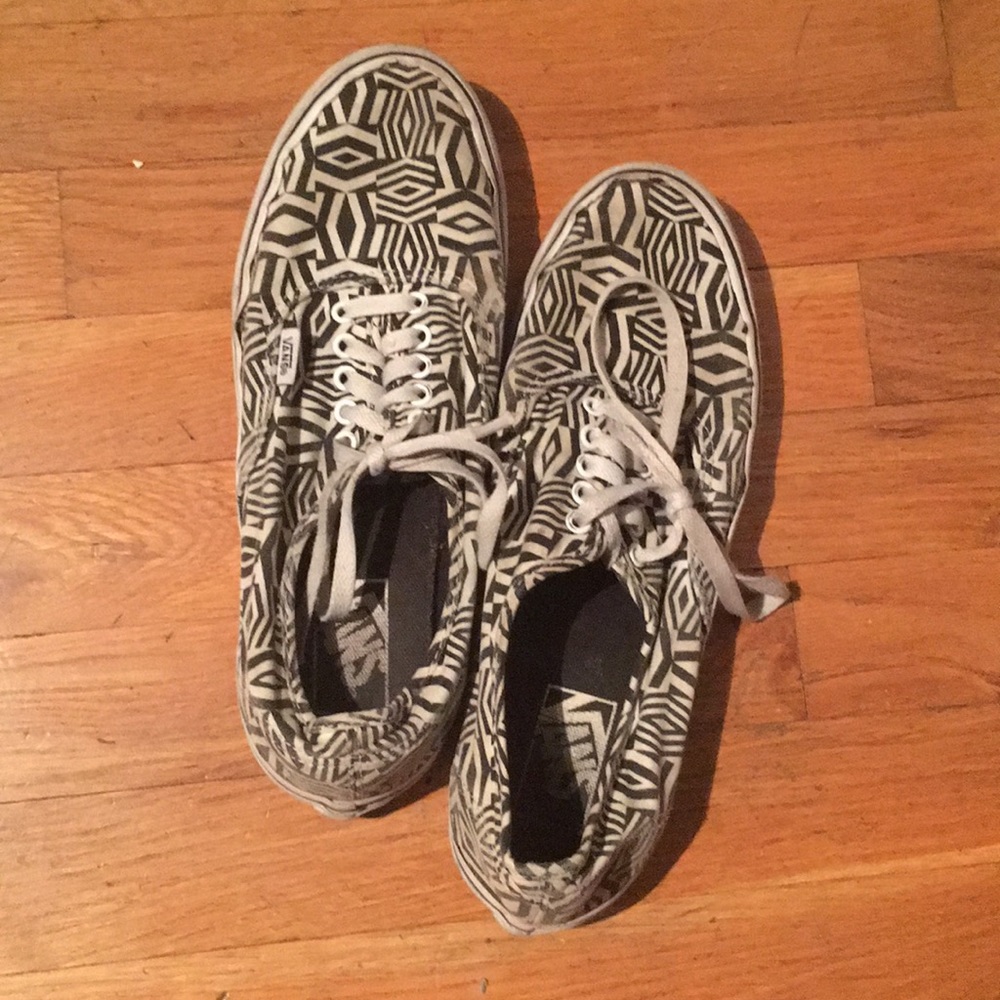 White and black stripe vans